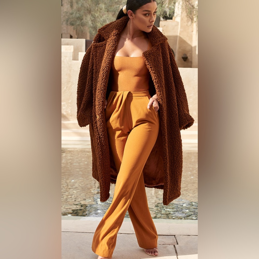 House of CB long faux fur Sherpa jacket size M